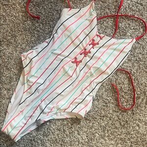 Women's Lace-Up Scoop Back One Piece Swimsuit